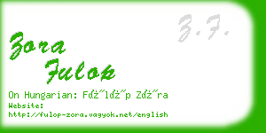 zora fulop business card